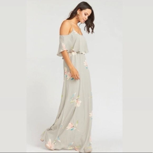 Show Me Your Mumu Caitlin Ruffle Maxi Dress inLily Shower Size small - Picture 2 of 5